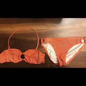 J.Crew bikini - size small, orange/white